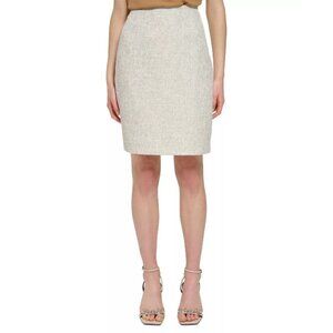 CALVIN KLEIN Women's Biscotti Knee-Length Textured Pencil Skirt NWT